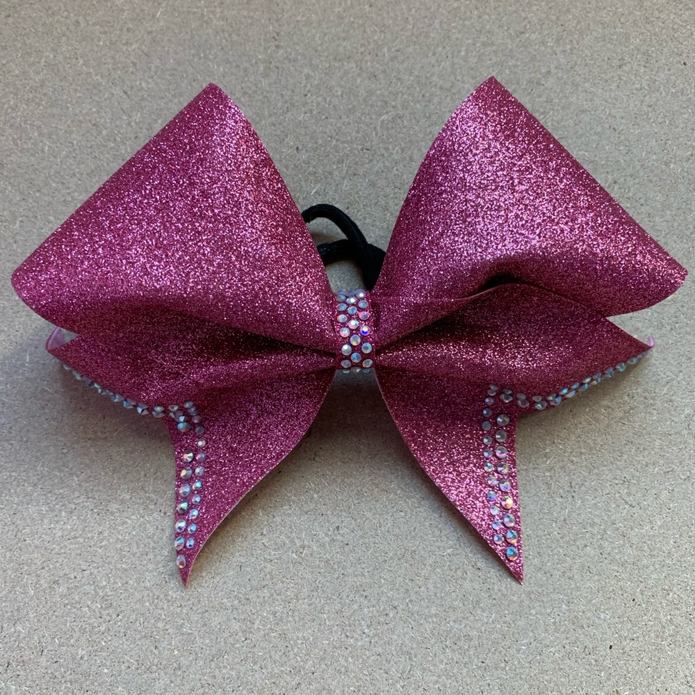Pink Glitter Cheer Bow